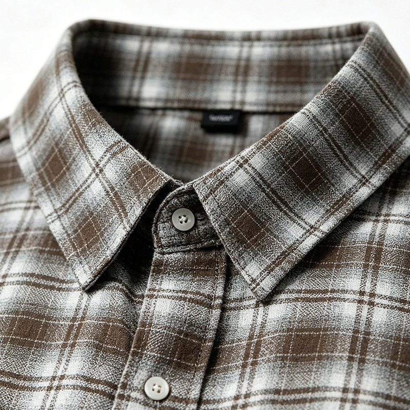 Rubber Print Plaid Short Sleeve Shirt