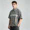 Rubber Print Plaid Short Sleeve Shirt | Retro Daily Hip Hop Streetwear | OEM Streetwear