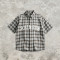 Rubber Print Plaid Short Sleeve Shirt | Retro Daily Hip Hop Streetwear | OEM Streetwear