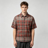 Distressed Spray Dye Plaid Short Sleeve Shirt | Frayed Raw Edge | 100% Cotton Woven Plaid Fabric | OEM Streetwear