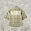 Screen Print Plaid Short Sleeve Shirt | 100% Cotton Oversized Fit | Streetwear Clothing Manufacturer