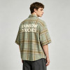 Screen Print Plaid Short Sleeve Shirt | 100% Cotton Oversized Fit | Streetwear Clothing Manufacturer