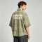 Screen Print Plaid Short Sleeve Shirt | 100% Cotton Oversized Fit | Streetwear Clothing Manufacturer