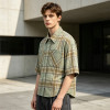 Screen Print Plaid Short Sleeve Shirt | 100% Cotton Oversized Fit | Streetwear Clothing Manufacturer