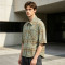 Screen Print Plaid Short Sleeve Shirt | 100% Cotton Oversized Fit | Streetwear Clothing Manufacturer