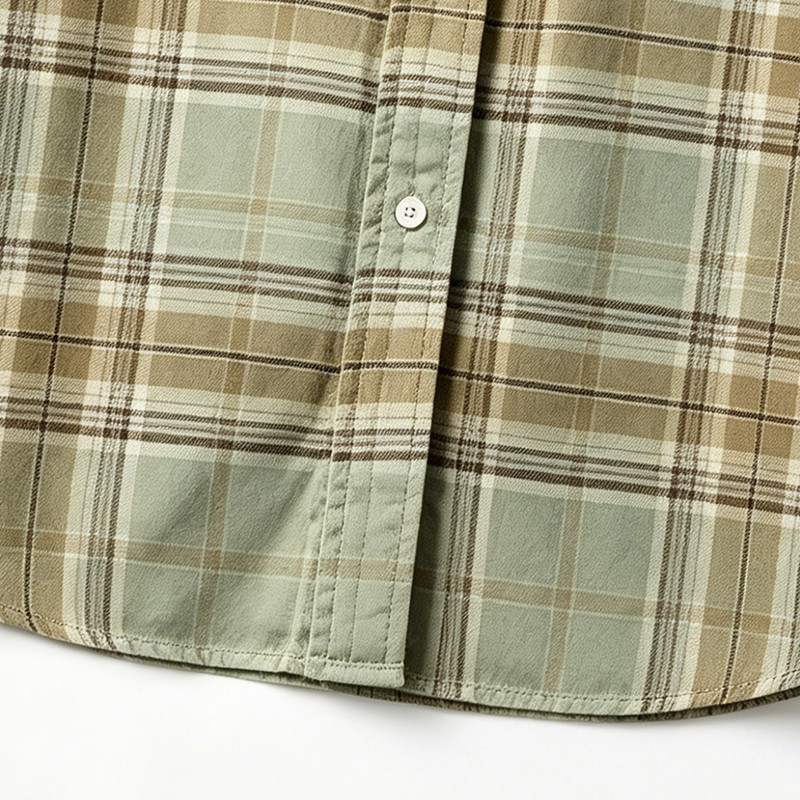 Screen Print Plaid Short Sleeve Shirt