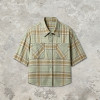 Screen Print Plaid Short Sleeve Shirt | 100% Cotton Oversized Fit | Streetwear Clothing Manufacturer