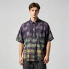 Spray Dye Plaid Short Sleeve Shirt | 100% Cotton turn-down collar | Custom Streetwear Manufacturer
