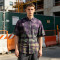 Spray Dye Plaid Short Sleeve Shirt | 100% Cotton turn-down collar | Custom Streetwear Manufacturer