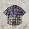Spray Dye Plaid Short Sleeve Shirt | 100% Cotton turn-down collar | Custom Streetwear Manufacturer