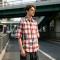 Heat Transfer Print Floral Plaid Short Sleeve Shirt | 100% Cotton | Custom Streetwear Manufacturer
