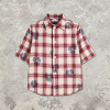 Heat Transfer Print Floral Plaid Short Sleeve Shirt | 100% Cotton | Custom Streetwear Manufacturer