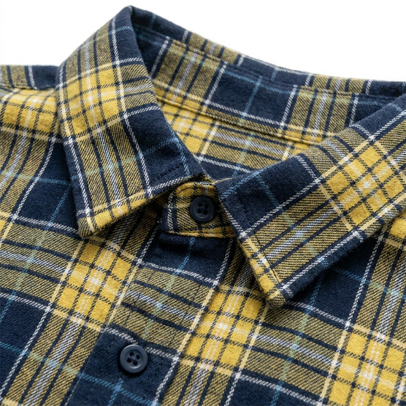 Spray Dye Screen Print Plaid Short Sleeve Shirt