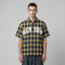 Spray Dye Screen Print Plaid Short Sleeve Shirt | Oversized Fit | Retro Hip Hop Casual Streetwear | Streetwear Manufacturer