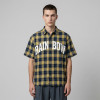 Spray Dye Screen Print Plaid Short Sleeve Shirt | Oversized Fit | Retro Hip Hop Casual Streetwear | Streetwear Manufacturer