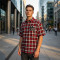 Applique Red Plaid Short Sleeve Shirt | Oversized Fit | Custom Streetwear Manufacturer