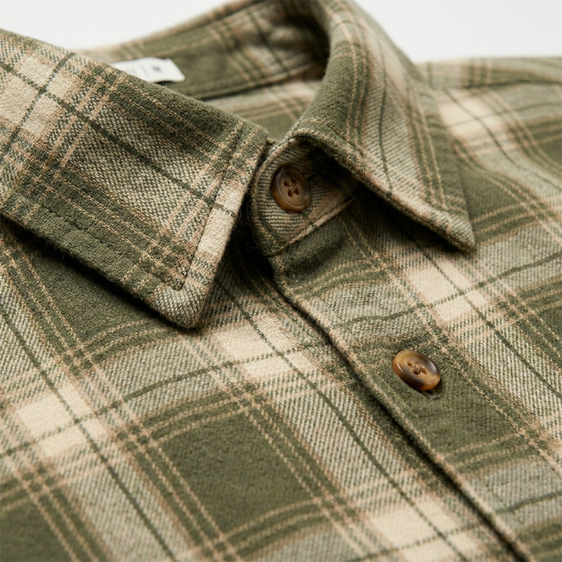Short Sleeve Screen Print Plaid Shirt
