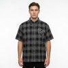 Applique RT Logo Plaid Short Sleeve Shirt | Casual Streetwear | Custom Streetwear Manufacturer