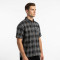 Applique RT Logo Plaid Short Sleeve Shirt | Casual Streetwear | Custom Streetwear Manufacturer