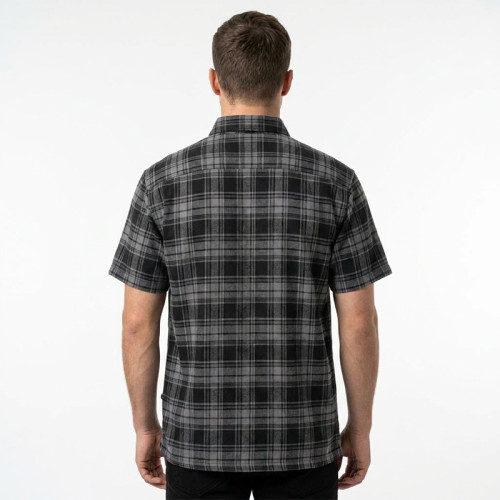 Applique RT Logo Plaid Short Sleeve Shirt | Casual Streetwear | Custom Streetwear Manufacturer