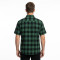 Front Letter Screen Print Plaid Short Sleeve Shirt | Oversized Fit | Turn-down Collar Button Top | OEM Streetwear