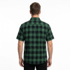 Front Letter Screen Print Plaid Short Sleeve Shirt | Oversized Fit | Turn-down Collar Button Top | OEM Streetwear