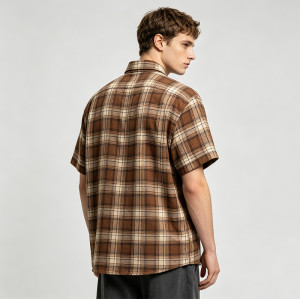 Vintage Dual Chest Pockets Plaid Short Sleeve Shirt | Casual Streetwear | OEM Streetwear