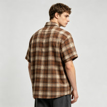 Vintage Dual Chest Pockets Plaid Short Sleeve Shirt | Casual Streetwear | OEM Streetwear