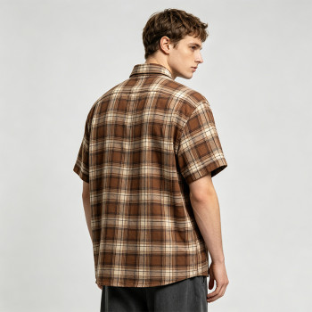 Vintage Dual Chest Pockets Plaid Short Sleeve Shirt | Casual Streetwear | OEM Streetwear