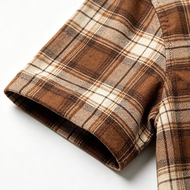 Vintage Dual Chest Pockets Plaid Short Sleeve Shirt