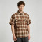 Vintage Dual Chest Pockets Plaid Short Sleeve Shirt | Casual Streetwear | OEM Streetwear