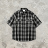 Short Sleeve Plaid Shirt | Loose Boxy Fit | Daily Street Casual Wear | OEM Streetwear