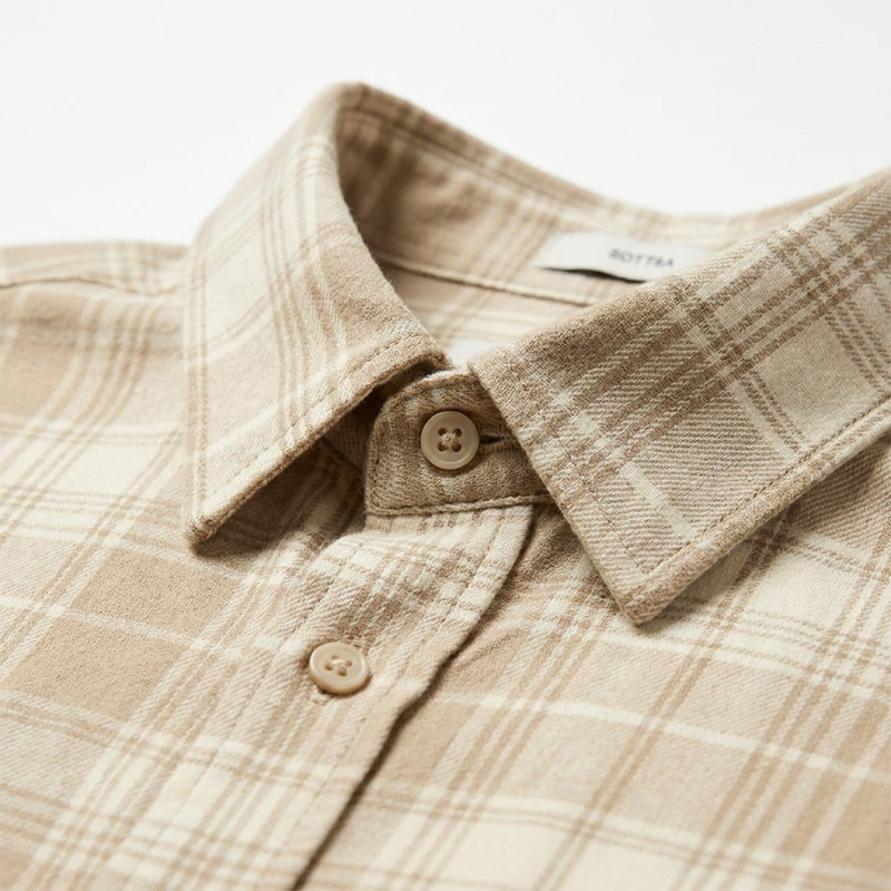 Embroidered Plaid Short Sleeve Shirt