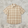 Embroidered Plaid Short Sleeve Shirt | Oversize Fit | Daily Casual Street Outfit | Custom Streetwear