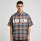 Short Sleeve Plaid Shirt With Front Screen Print | Loose Boxy Fit | Casual Wear | Custom Streetwear