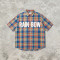 Short Sleeve Plaid Shirt With Front Screen Print | Loose Boxy Fit | Casual Wear | Custom Streetwear