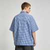 Gingham Plaid Woven Short Sleeve Shirt | Relaxed Oversized Fit | Daily Casual Street Outfit | OEM Streetwear