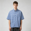 Gingham Plaid Woven Short Sleeve Shirt | Relaxed Oversized Fit | Daily Casual Street Outfit | OEM Streetwear