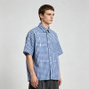 Gingham Plaid Woven Short Sleeve Shirt | Relaxed Oversized Fit | Daily Casual Street Outfit | OEM Streetwear