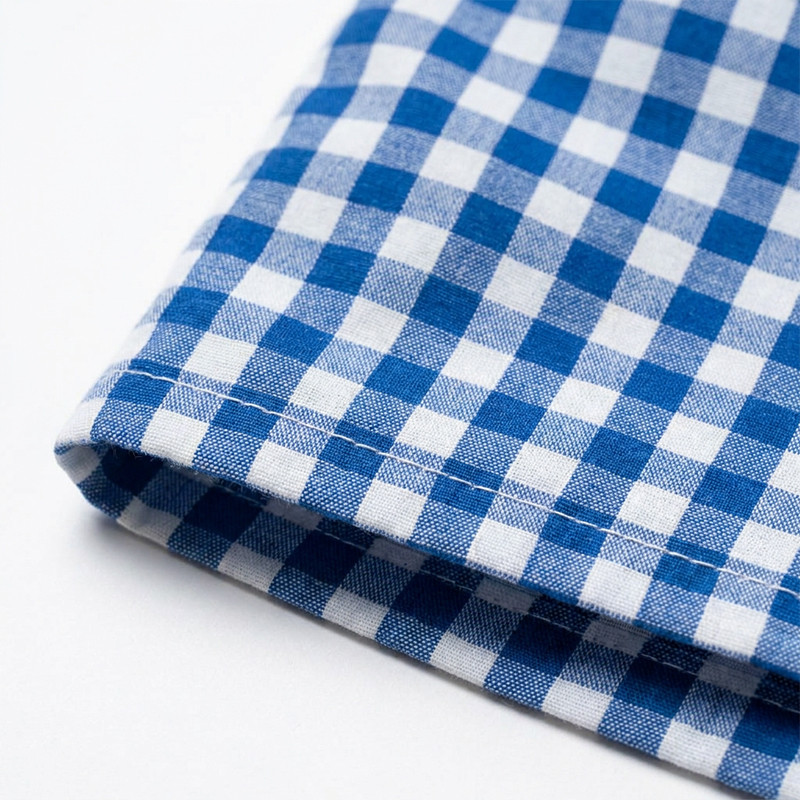 Gingham Plaid Woven Short Sleeve Shirt