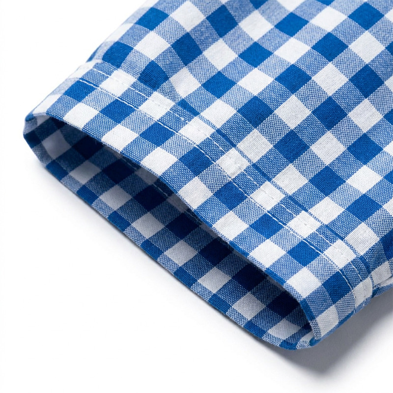 Gingham Plaid Woven Short Sleeve Shirt
