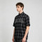 Rhinestone Hotfix Plaid Short Sleeve Shirt | Oversize Fit | Hip Hop Daily Streetwear | Clothing Manufacturer