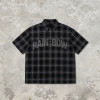 Rhinestone Hotfix Plaid Short Sleeve Shirt | Oversize Fit | Hip Hop Daily Streetwear | Clothing Manufacturer