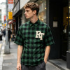 Plaid Applique Short Sleeve Shirt | Loose Boxy Fit | Street Daily Wear | Custom Streetwear