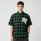 Plaid Applique Short Sleeve Shirt | Loose Boxy Fit | Street Daily Wear | Custom Streetwear