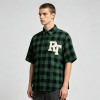 Plaid Applique Short Sleeve Shirt | Loose Boxy Fit | Street Daily Wear | Custom Streetwear