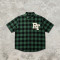 Plaid Applique Short Sleeve Shirt | Loose Boxy Fit | Street Daily Wear | Custom Streetwear