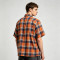 Towel Embroidery Applique Plaid Short Sleeve Shirt | Oversize Fit | Daily Street Casual Wear | OEM Streetwear