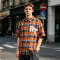 Towel Embroidery Applique Plaid Short Sleeve Shirt | Oversize Fit | Daily Street Casual Wear | OEM Streetwear