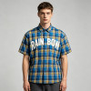 Puff Print Plaid Short Sleeve Shirt | Oversize Fit | Hip Hop Street Daily Wear | Streetwear Manufacturer